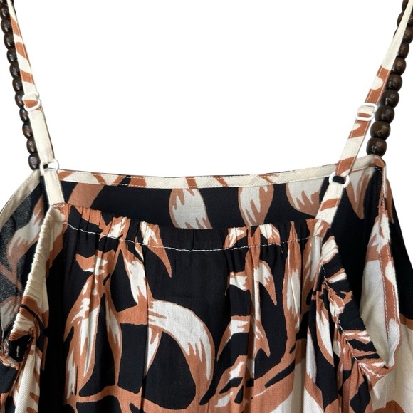 True Destinations Sleeveless Black and Brown Maxi Sun Dress, Medium - Picture 4 of 11
